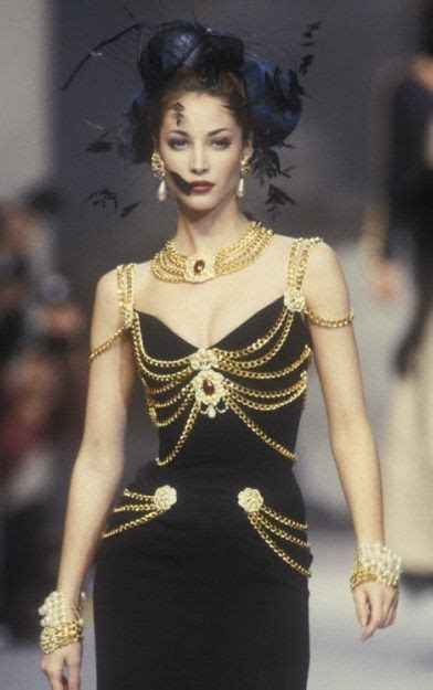 chanel 1992 black chain dress|Chanel chain dress leopardprint.